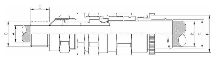 E1FCNF EX Type Explossion Proof Cable Gland Diagram E1FCNF EX Type Explossion Proof Cable Gland Diagram