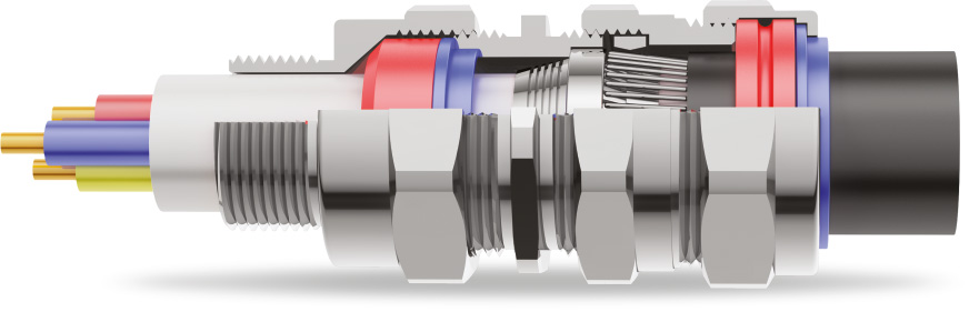 E1FUNV Double Compression Cable Gland 3D diagram E1FUNV Double Compression Cable Gland 3D diagram
