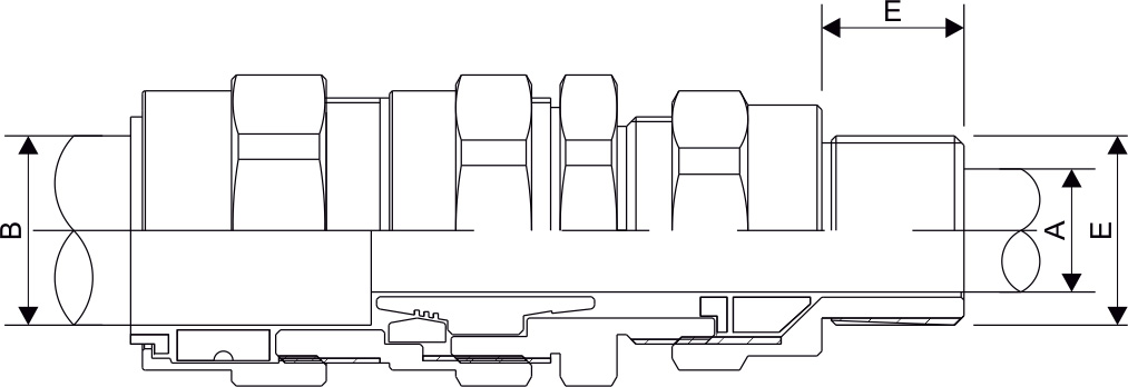 E1FUNV Double Compression Cable Gland Diagram E1FUNV Double Compression Cable Gland Diagram