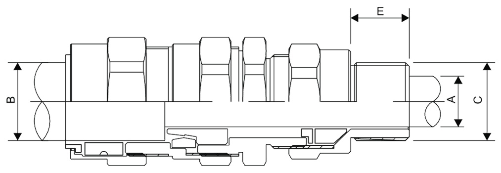 E1FX Double Compression Cable Gland Diagram E1FX Double Compression Cable Gland Diagram