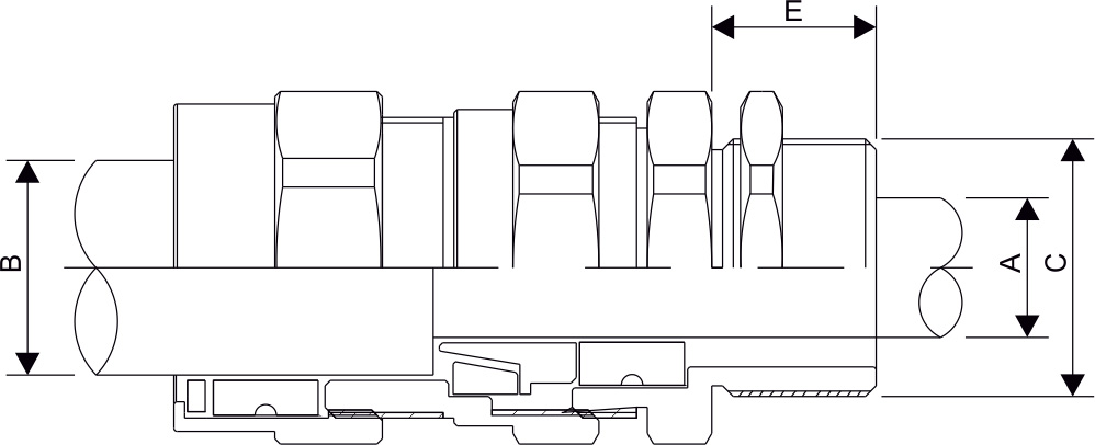 E1W Double Compression Cable Gland Diagram E1W Double Compression Cable Gland Diagram