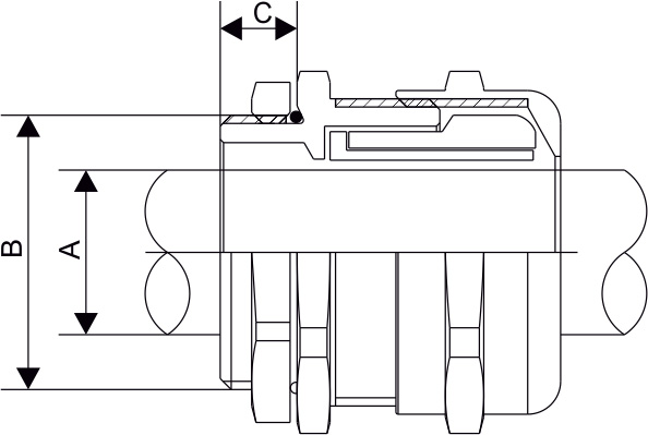 IP 68 Metric Threaded Single Compression Cable Gland Diagram IP 68 Metric Threaded Single Compression Cable Gland Diagram